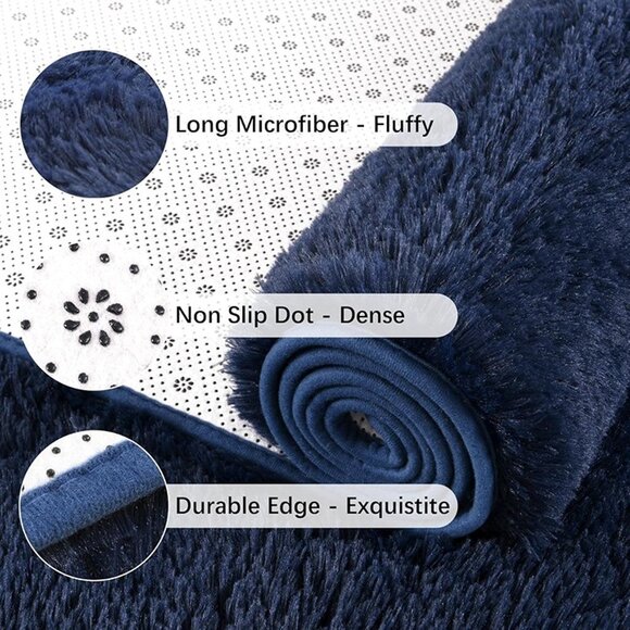 NEW Soft Runner Rug for Bedroom Living Room Plush Fluffy Rug 2x6 Feet - Picture 7 of 7